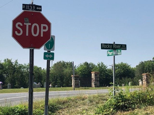 Corner of Rocky River Road and Pharr Mill
