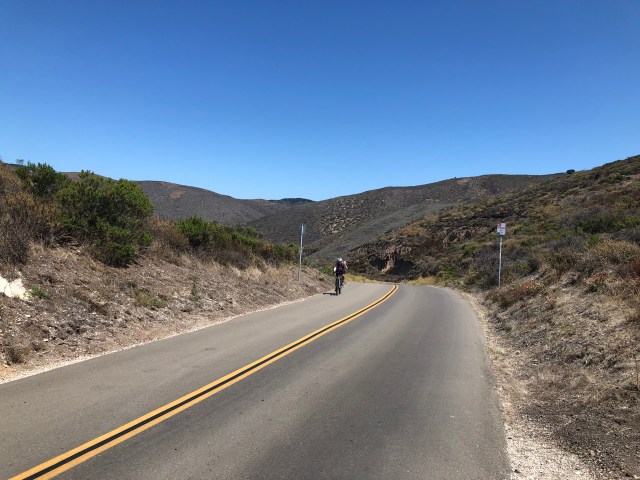 Joanna Cresting the Last Hill Before Camp