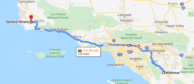 Wildomar to Lompoc