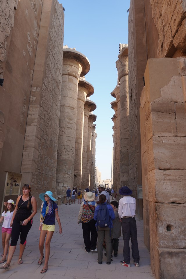 Entering the Hypostyle hall in the Precinct of Amun Re