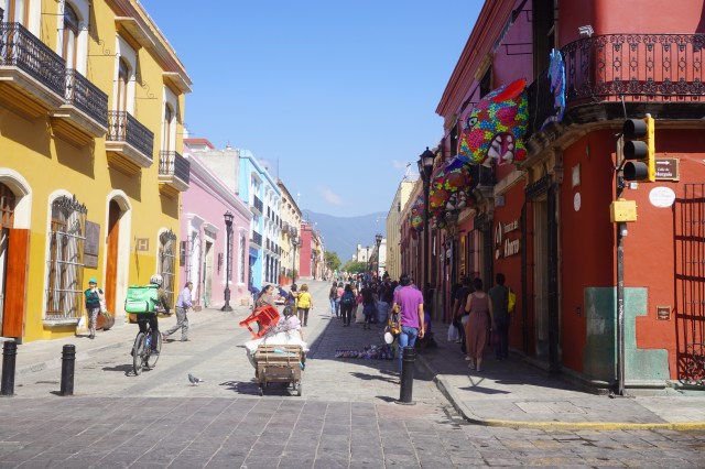 Busy and Colorful Street Downtown