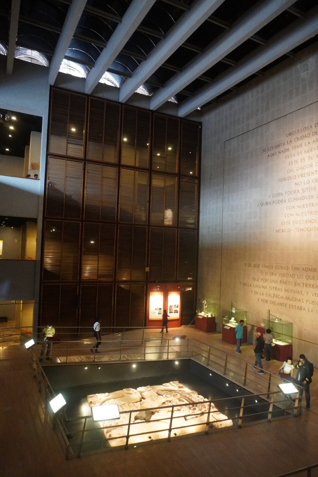 Lobby with View of the Tlaltecuhtli monolith, “The Lord or Lady of the Earth