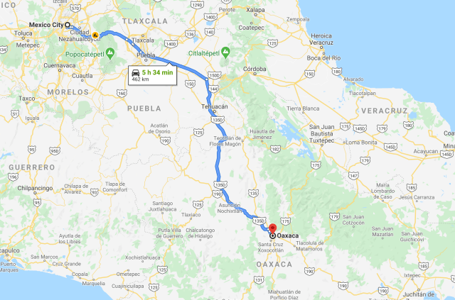 Mexico City to Oaxaca