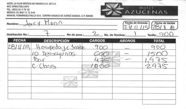 The Final Bill at Azucenas