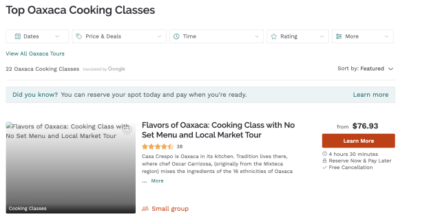 Top Cooking Classes