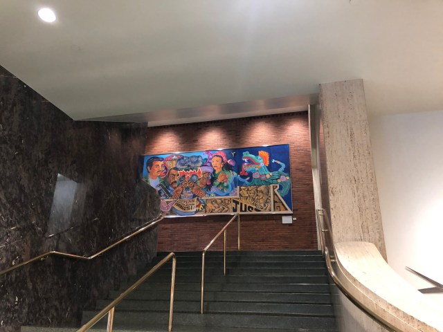 Aztlan Topializti mural, painted by Martha Ramirez Oropeza in 1989,