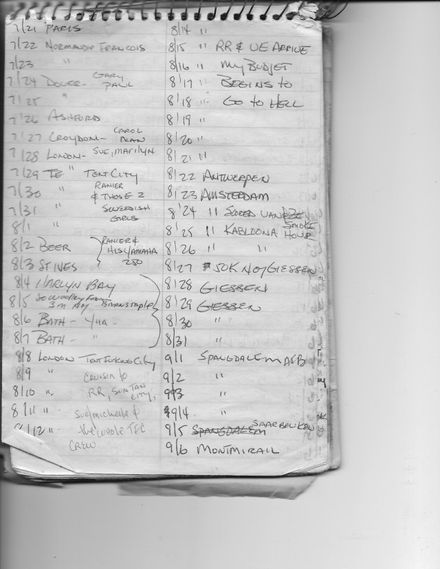 Europe 1977 Itinerary 1
