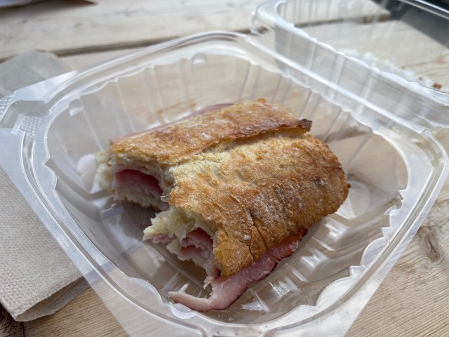 Ham and Swiss on Baguette